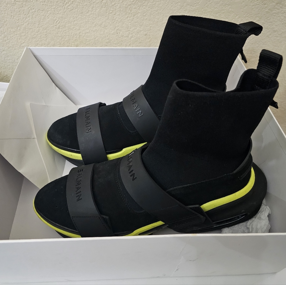 Balmain Black and Yellow Men's Shoes